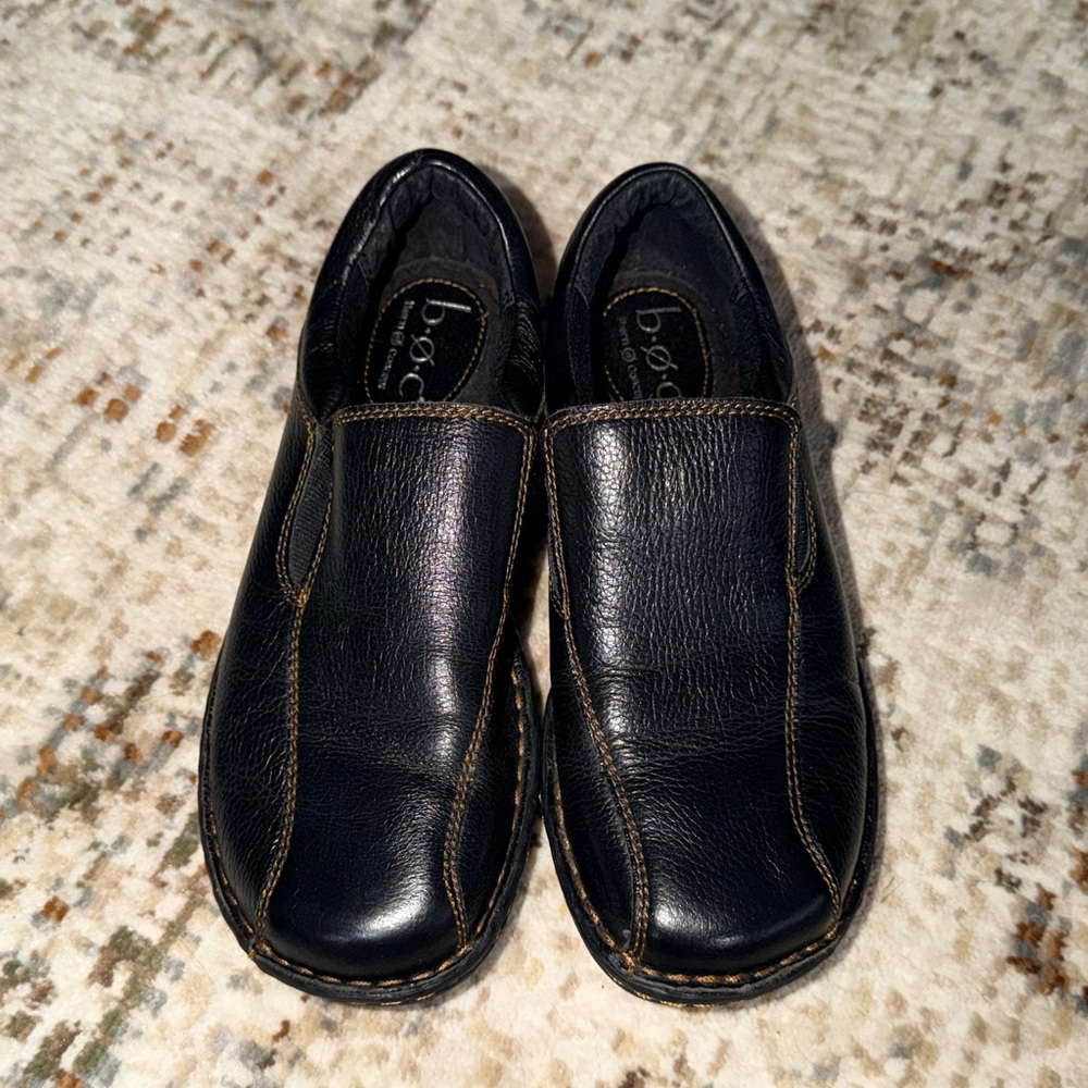 Born BOC women’s Athena leather black slip on loafer size 6 like new